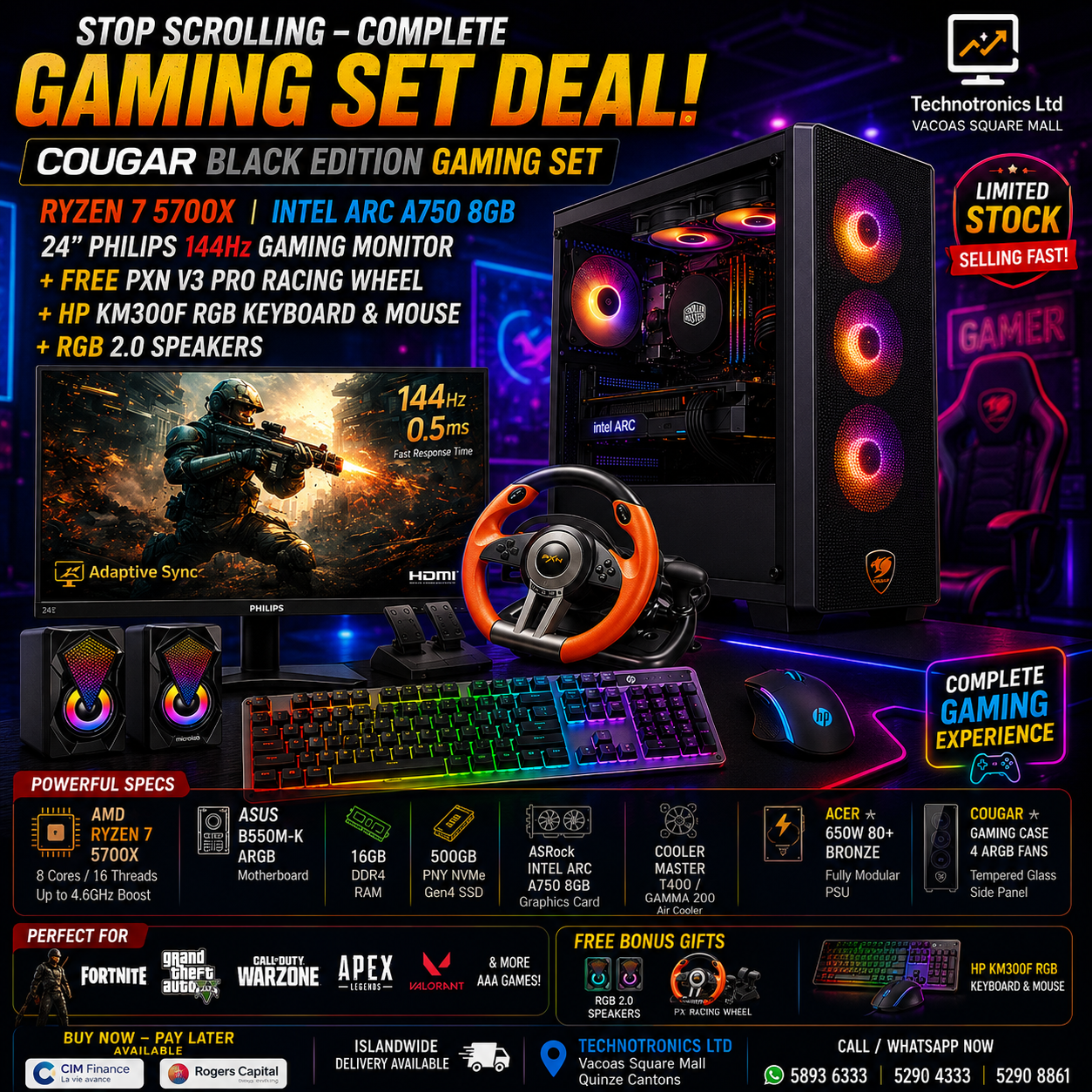 COUGAR BLACK EDITION GAMING SET