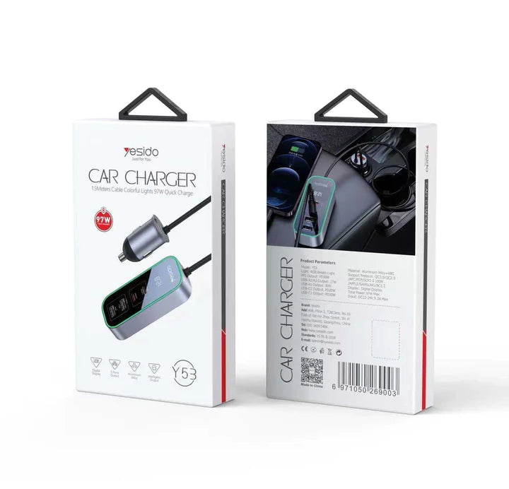 Car plug 2 pd ports and 2 usb ports with lighting ( Vehicle)