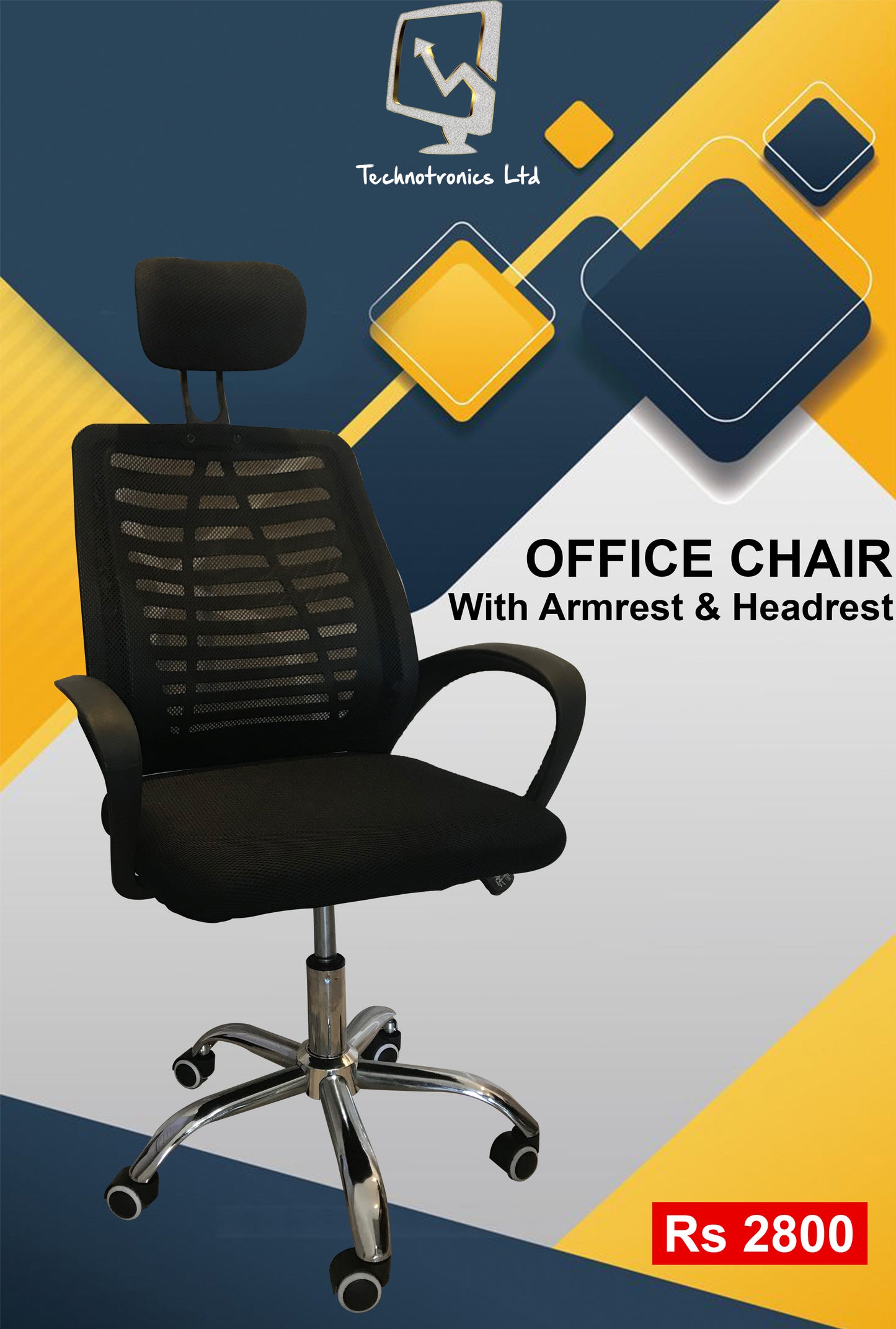 Office Chair With Armrest & Headrest