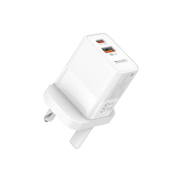 YESIDO YC32 PD20W + QC3.0 Dual Ports Fast Charging Power Adapter Wall Charger