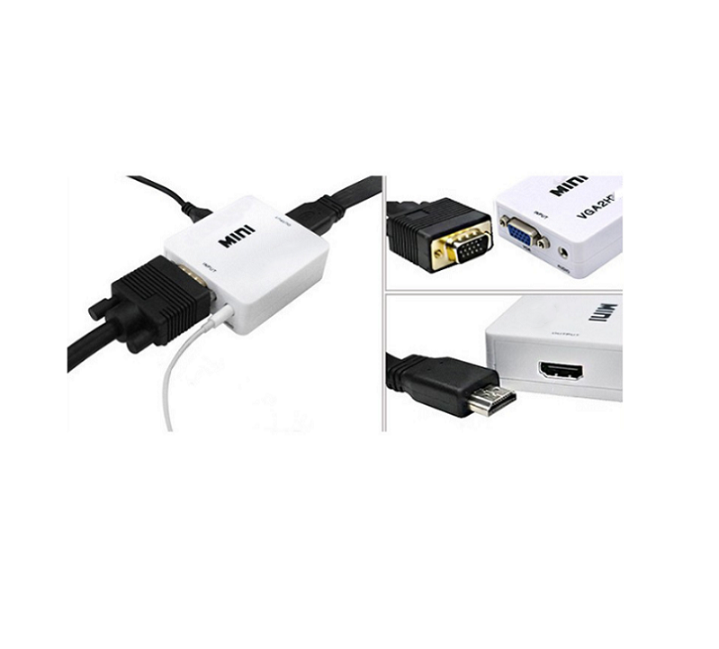 VGA to HD video Converter 1080P Mini VGA2HD Adapter with Audio For PC