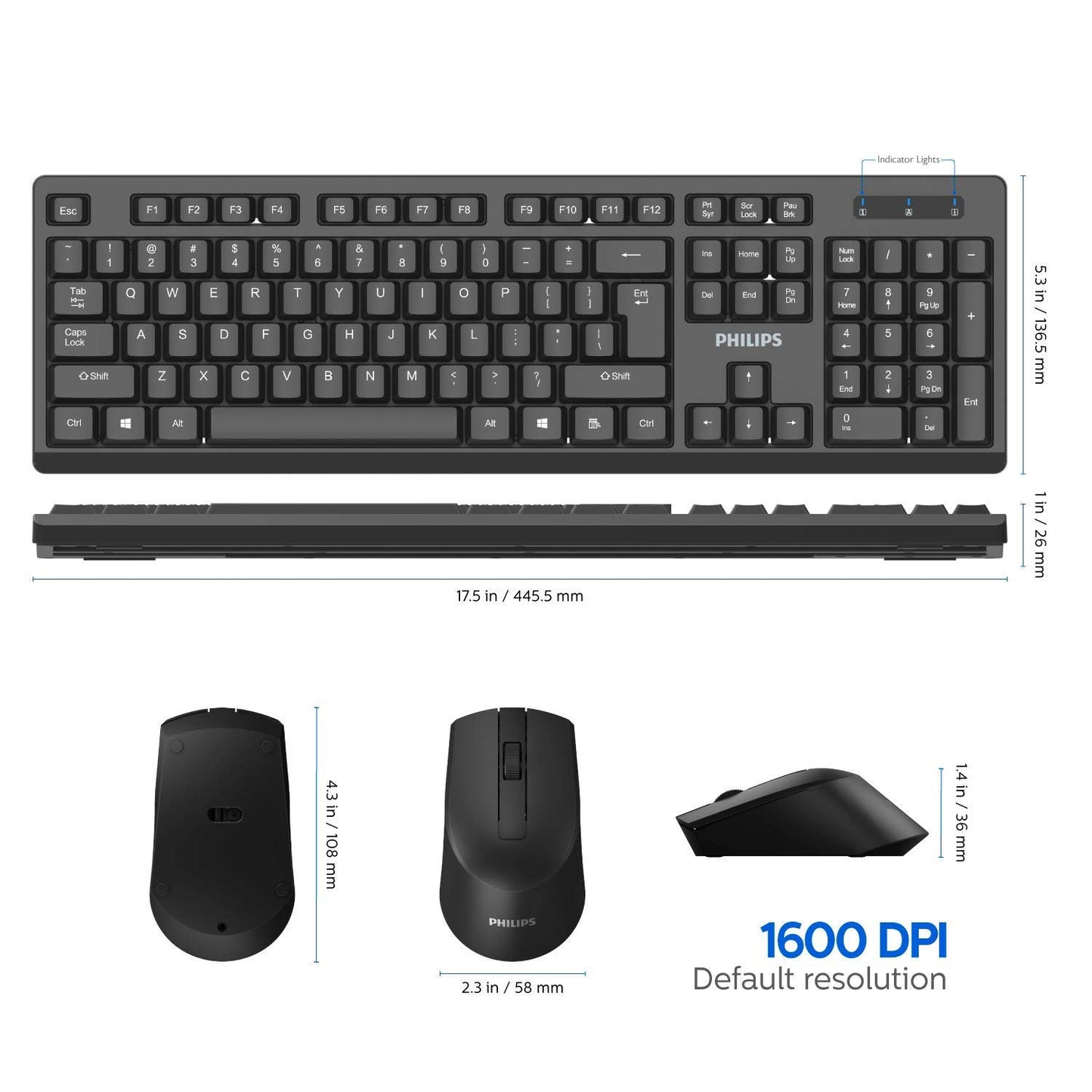 Philips Wireless Combo Keyboard and Mouse