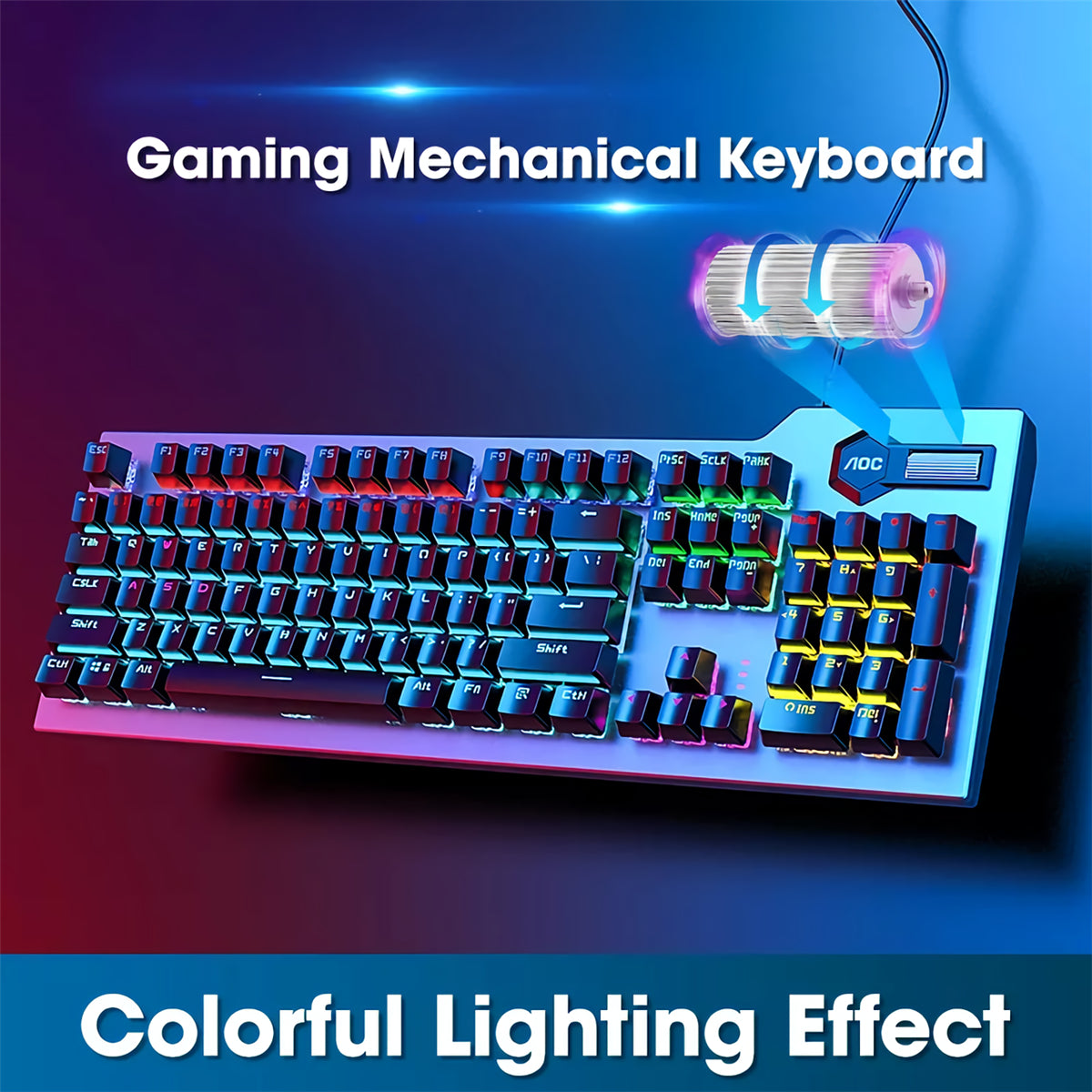 AOC GK420 Wired Mechanical Keyboard 104 Keys LED RGB