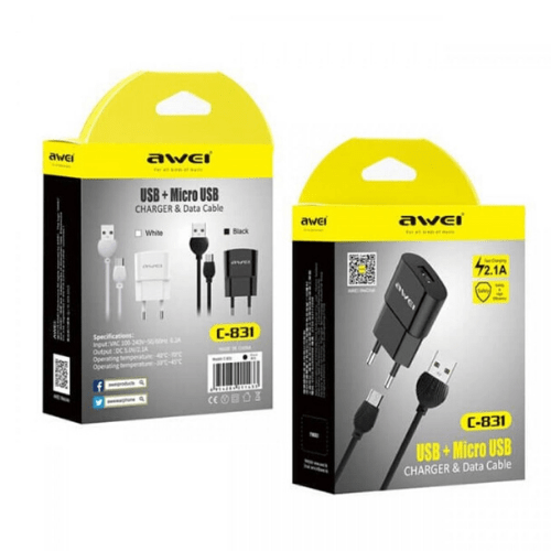 Awei USB+Type-C USB CHARGER & DATA CABLE