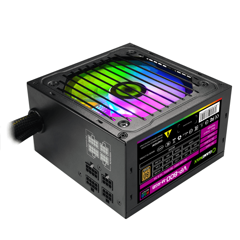 Gamemax Power Supply VP-800-RGB-M