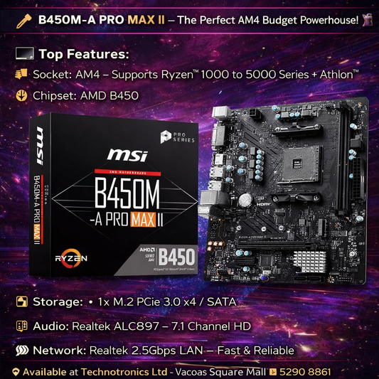 MSI  B450M-A PRO MAX II AMD MOTHERBOARD