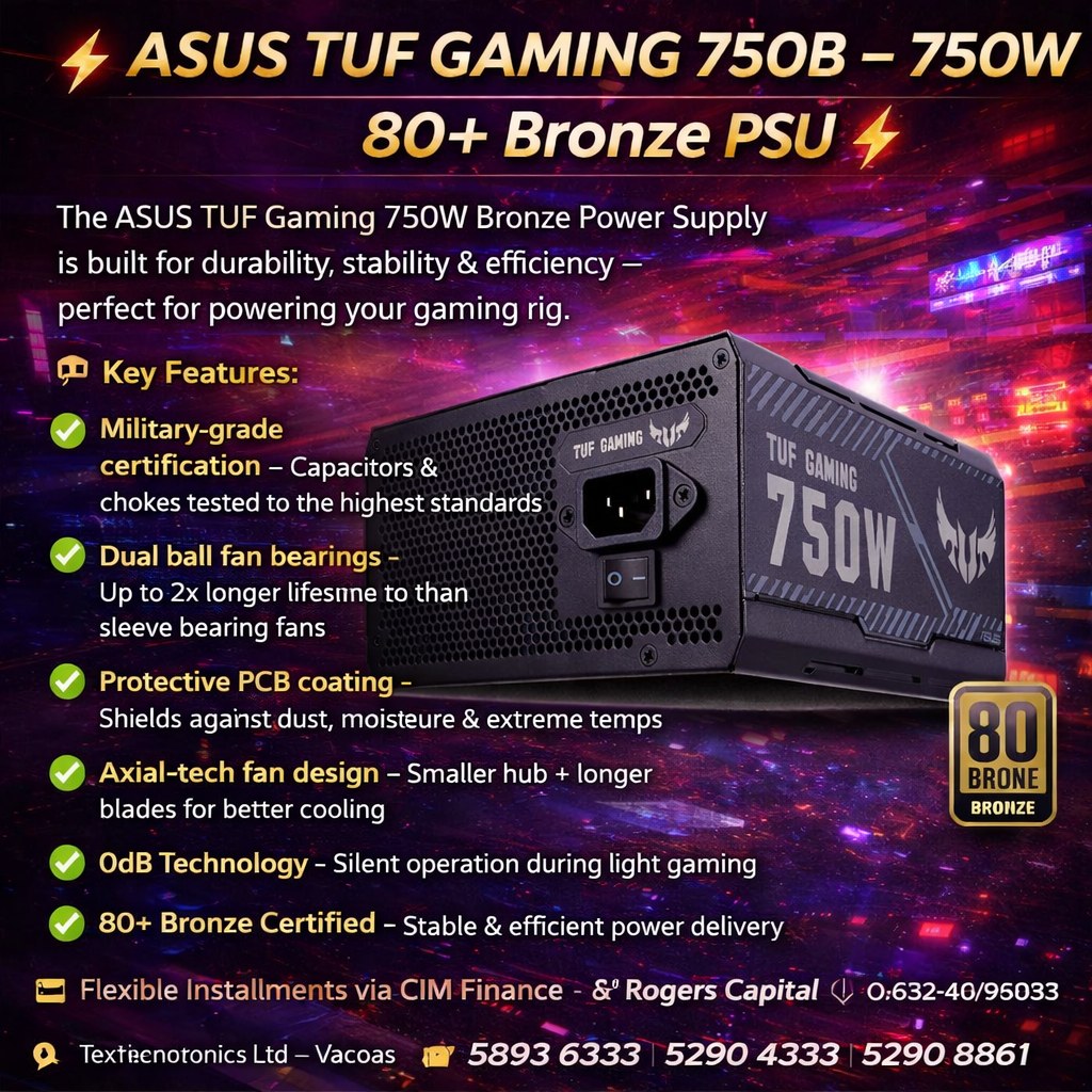 ASUS TUF GAMING 750B – 750W 80+ Bronze PSU