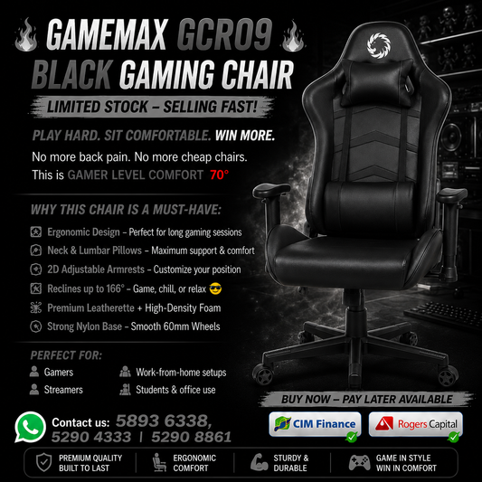 GAMEMAX GCR09 Black GAMING CHAIR