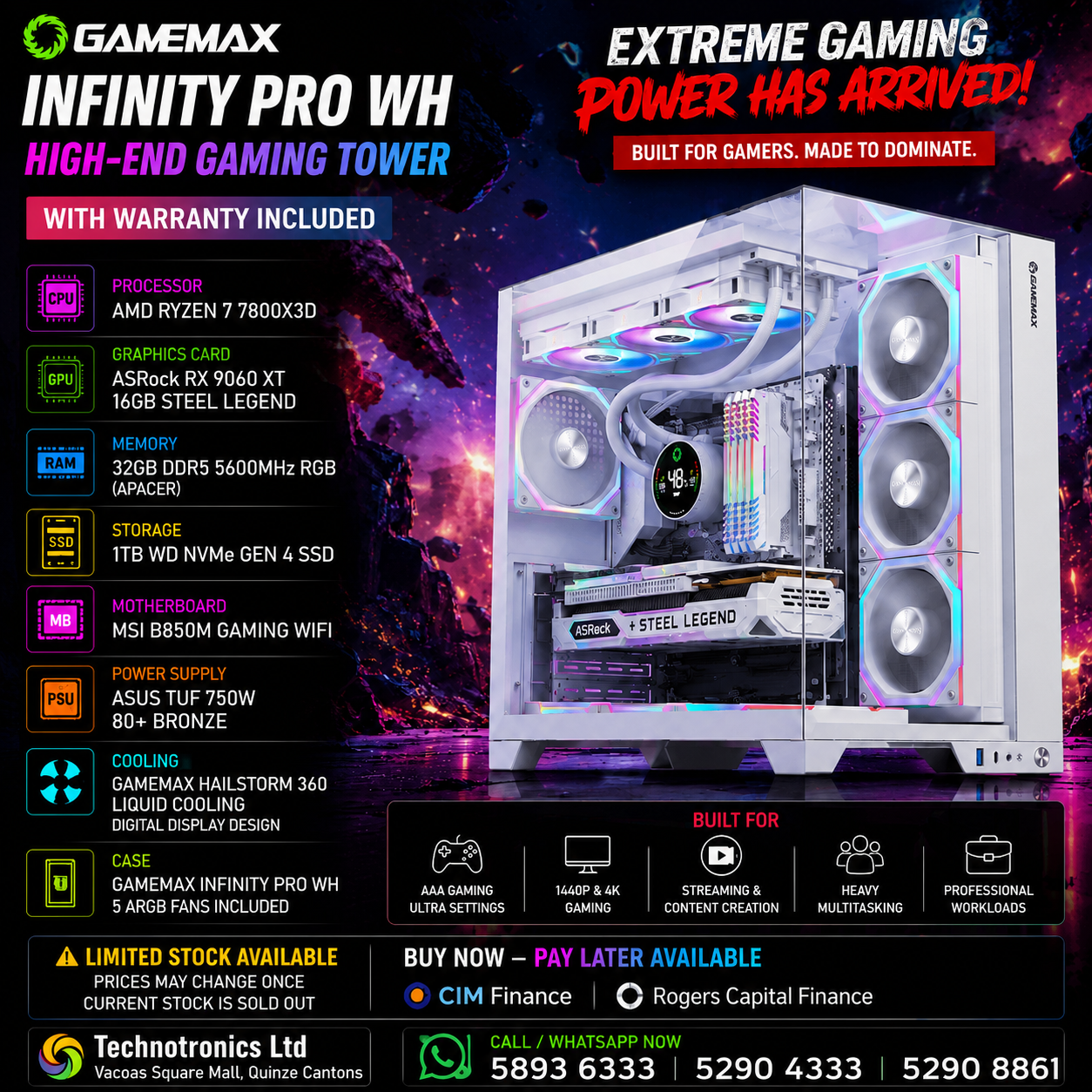 GameMax Infinity Pro WH – High-End Gaming Tower