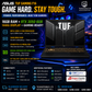 ASUS TUF Gaming FX607VJ-I58512G5W | Processor: Intel®️ Core™️ 5 210H | Memory: 16 GB DDR4 | Storage: 512GB M.2 2280 NVMe™️ PCIe | Graphics: NVIDIA®️ GeForce RTX™️ 3050 (6GB GDDR6)