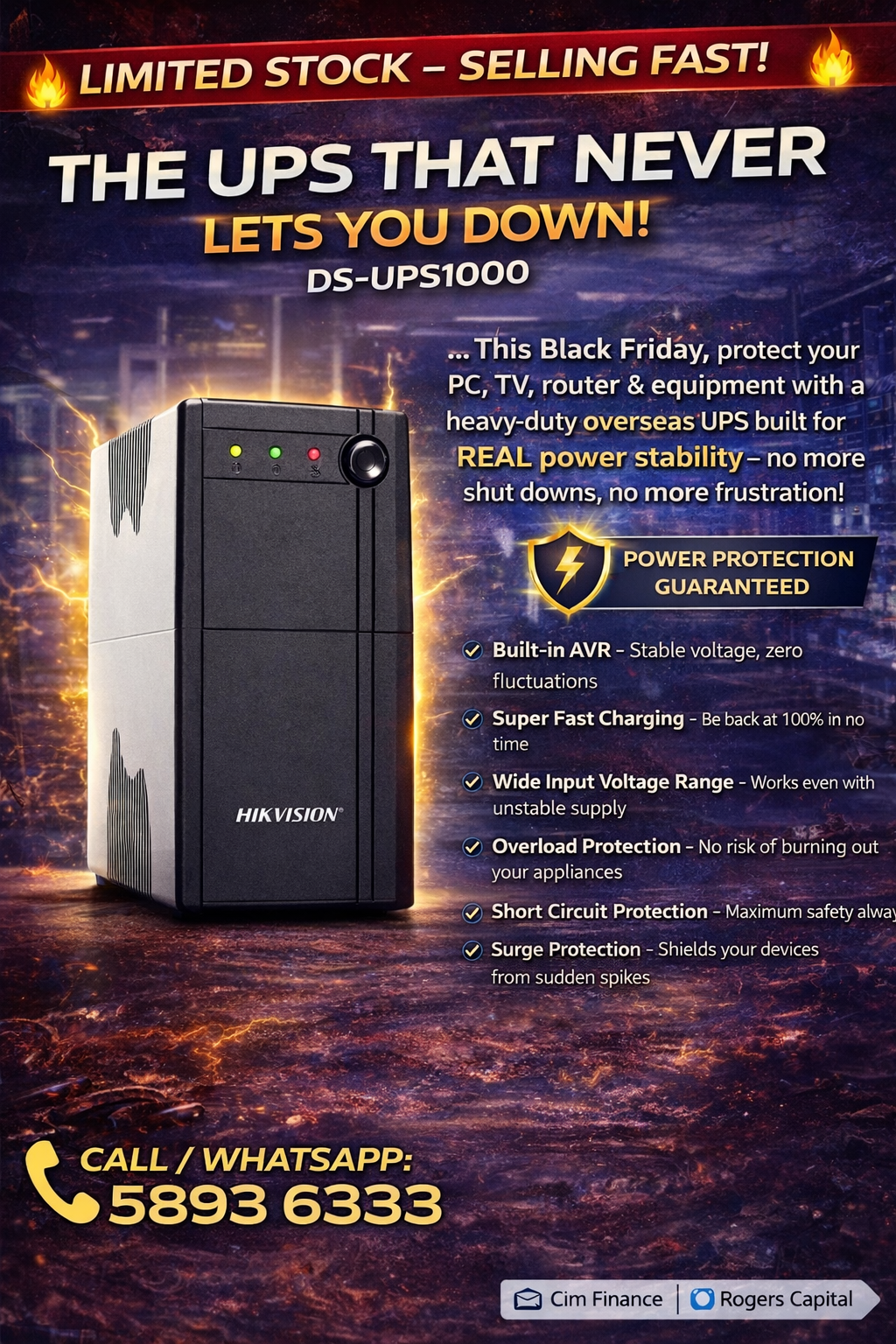 UPS 1 KVA Hikvision