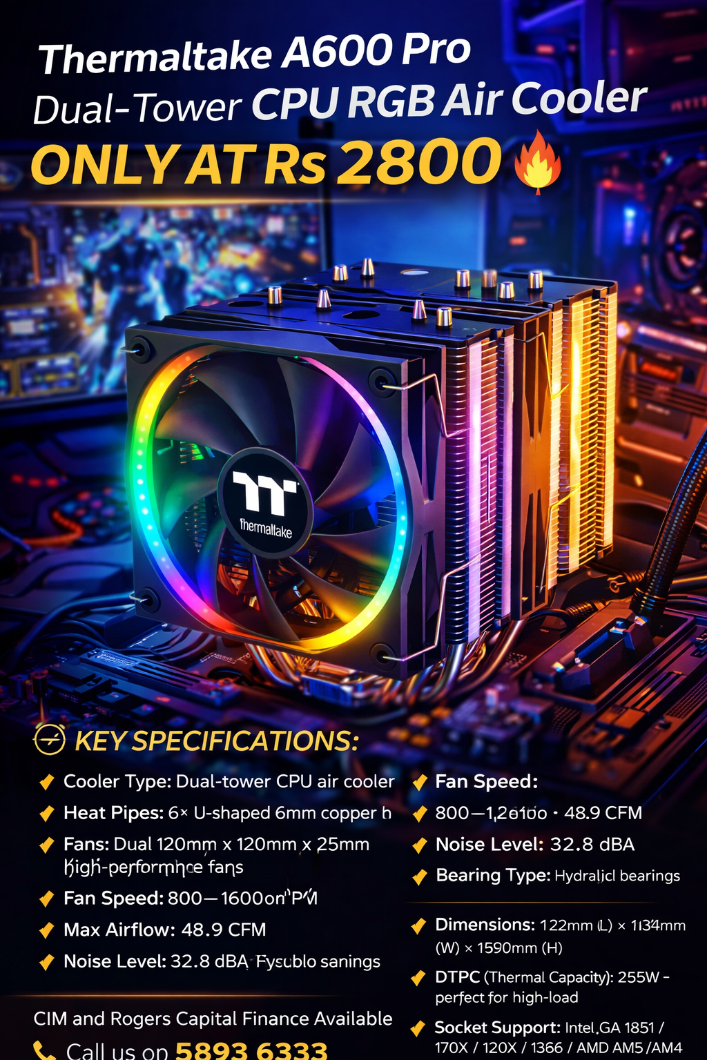 Thermaltake A600 Pro Dual-Tower CPU Air Cooler