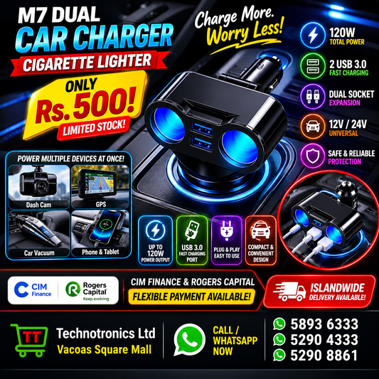 M7 Dual Car Charger Cigarette Lighter