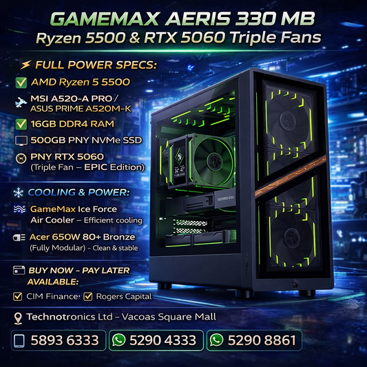 GAMEMAX AERIS 330 MB Ryzen 5500 & RTX 5060 Triple Fans