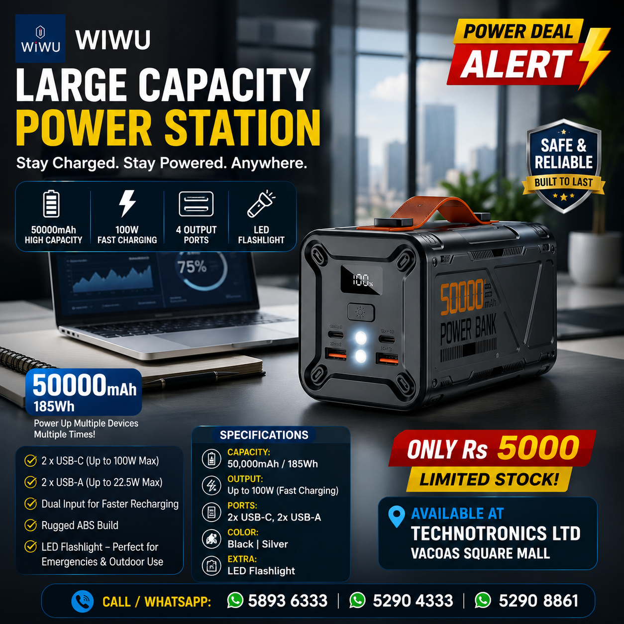 WIWU Armor Power Bank For Laptop