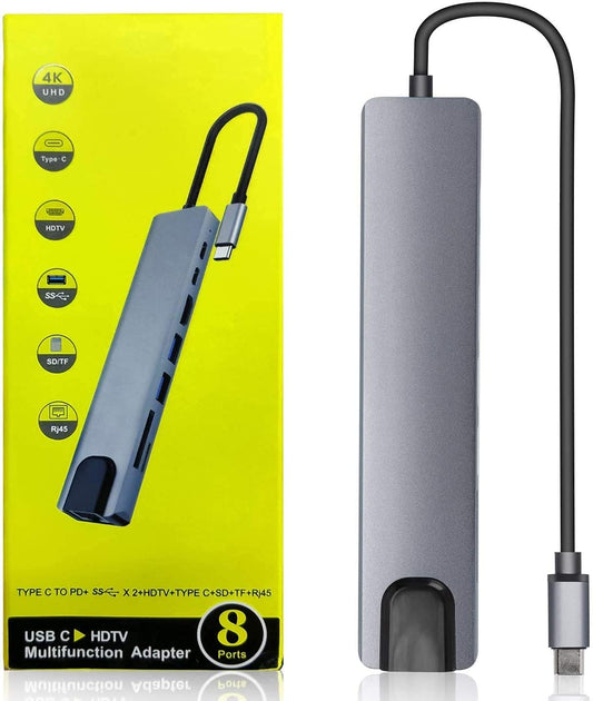 USB C Hub 8 in 1 Multifunction Adapter for MacBook & Windows