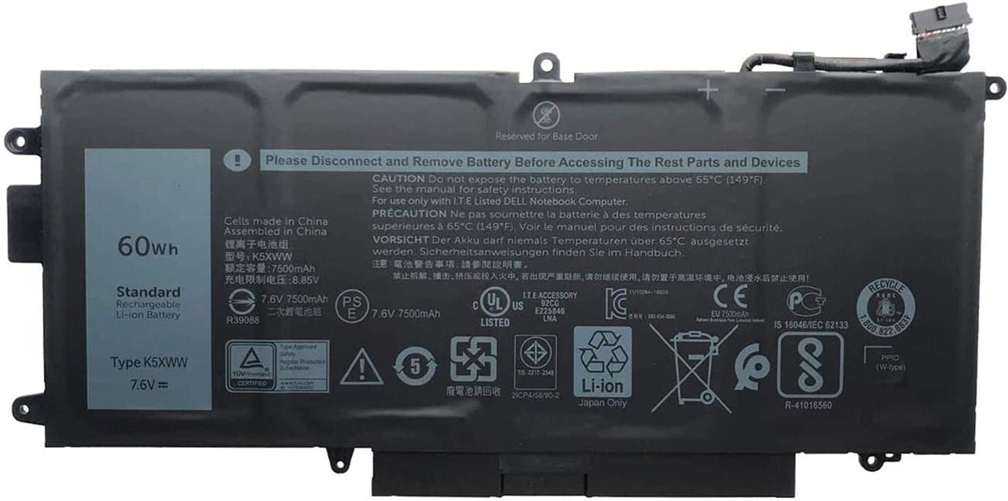 K5XWW Laptop Battery for Dell Latitude 7389 7390 2-in-1 Latitude 12 5000 5289 2-in-1, fits E5289 L3180 Series P29S001 P29S002 451-BBZC 725KY 71TG4 N18GG 6CYH6 CFX97