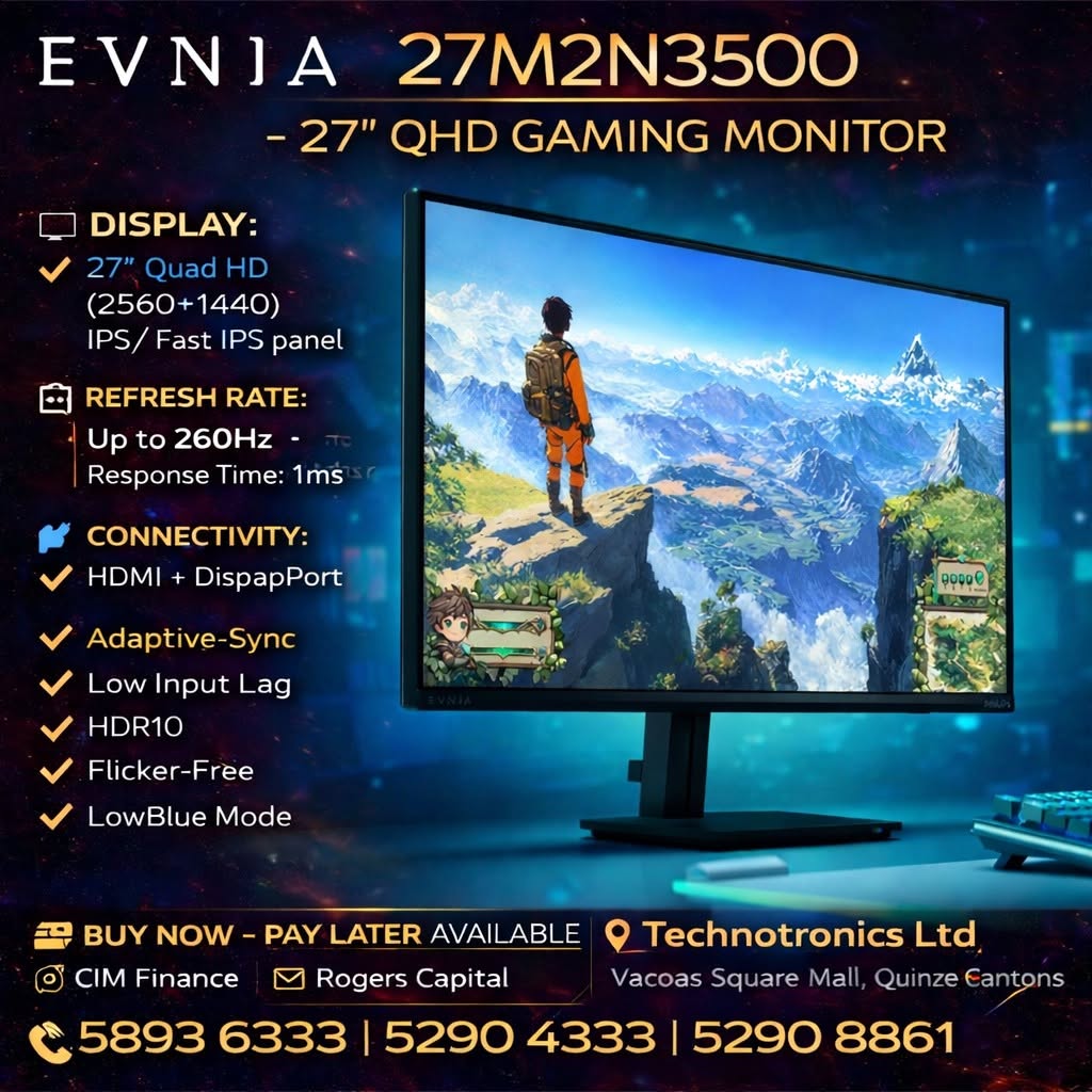 EVNIA 27” QHD  260Hz GAMING MONITOR