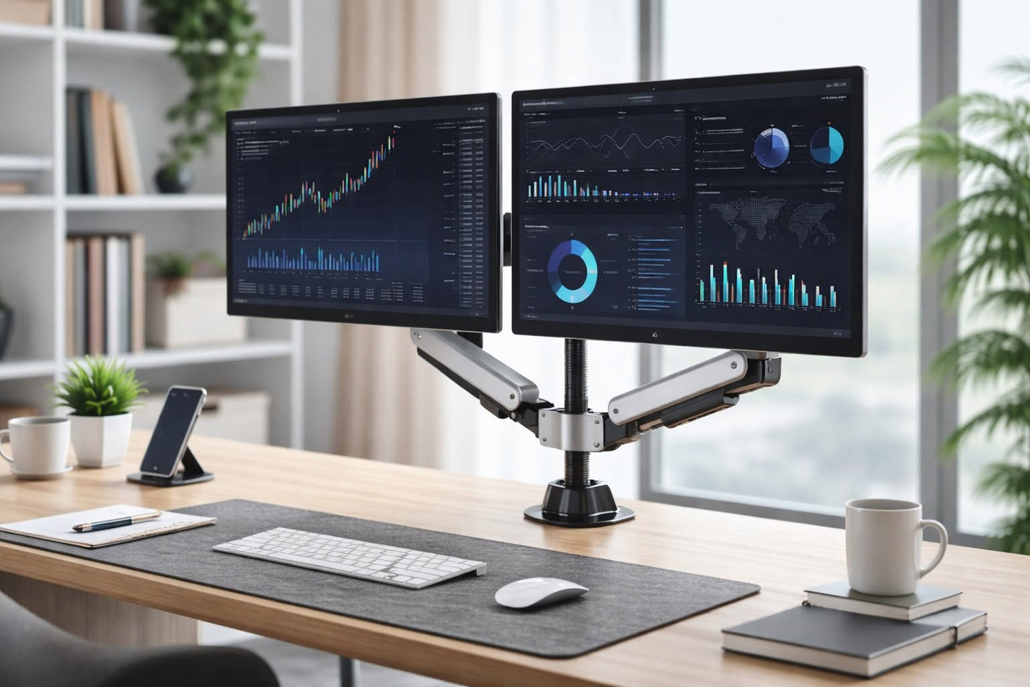 Gas Spring Dual Monitor Arm