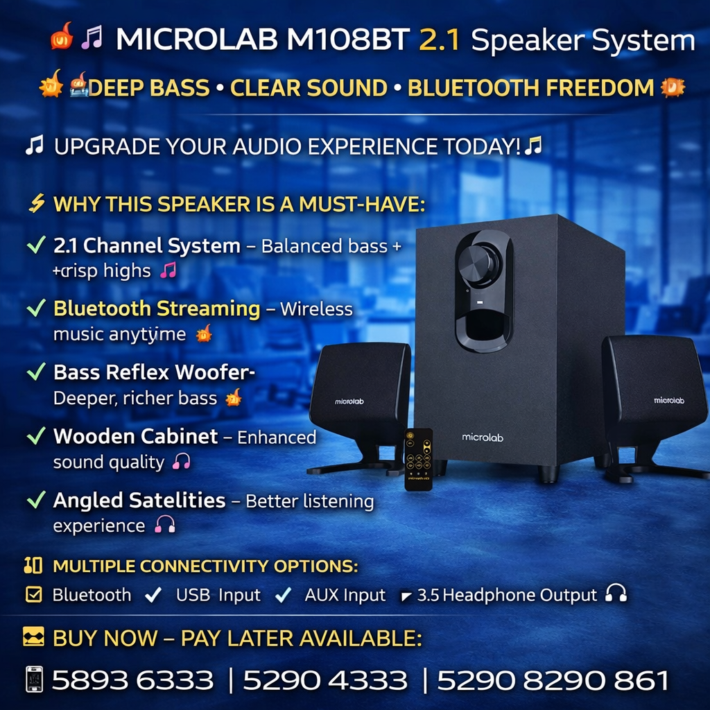 MICROLAB M108BT 2.1 SPEAKER SYSTEM