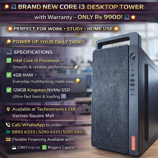 BRAND NEW CORE i3 DESKTOP TOWER With Warranty– ONLY Rs 9900!