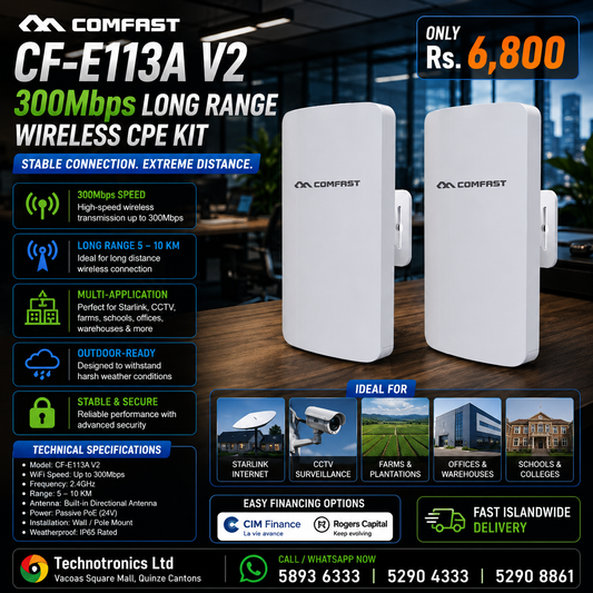 COMFAST CF-E113A V2 -Long Range Wireless CPE Kit