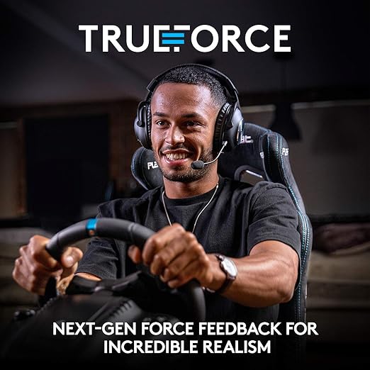 Logitech G923 Racing Wheel and Pedals  Featuring TRUEFORCE  Responsive Pedal, Dual Clutch Launch Control, and Genuine Leather Wheel Cover