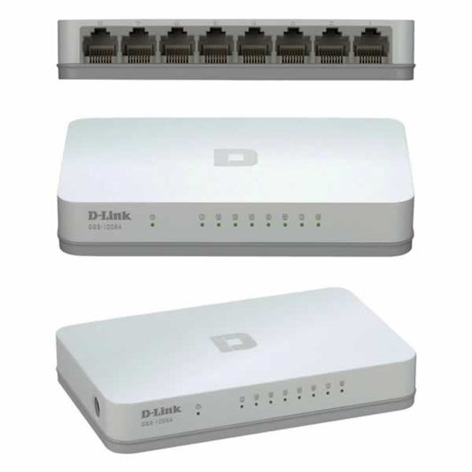 D-Link 8 port 10/100/1000Base-T unmanaged gigabit switch , EU plug, DGS-1008A