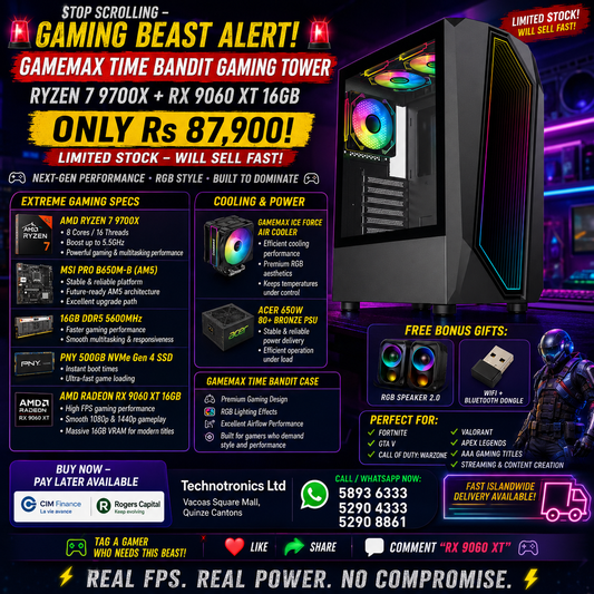 GAMEMAX TIME BANDIT GAMING TOWER 🔥🔥 💥 RYZEN 7 9700X + RX 9060 XT 16GB