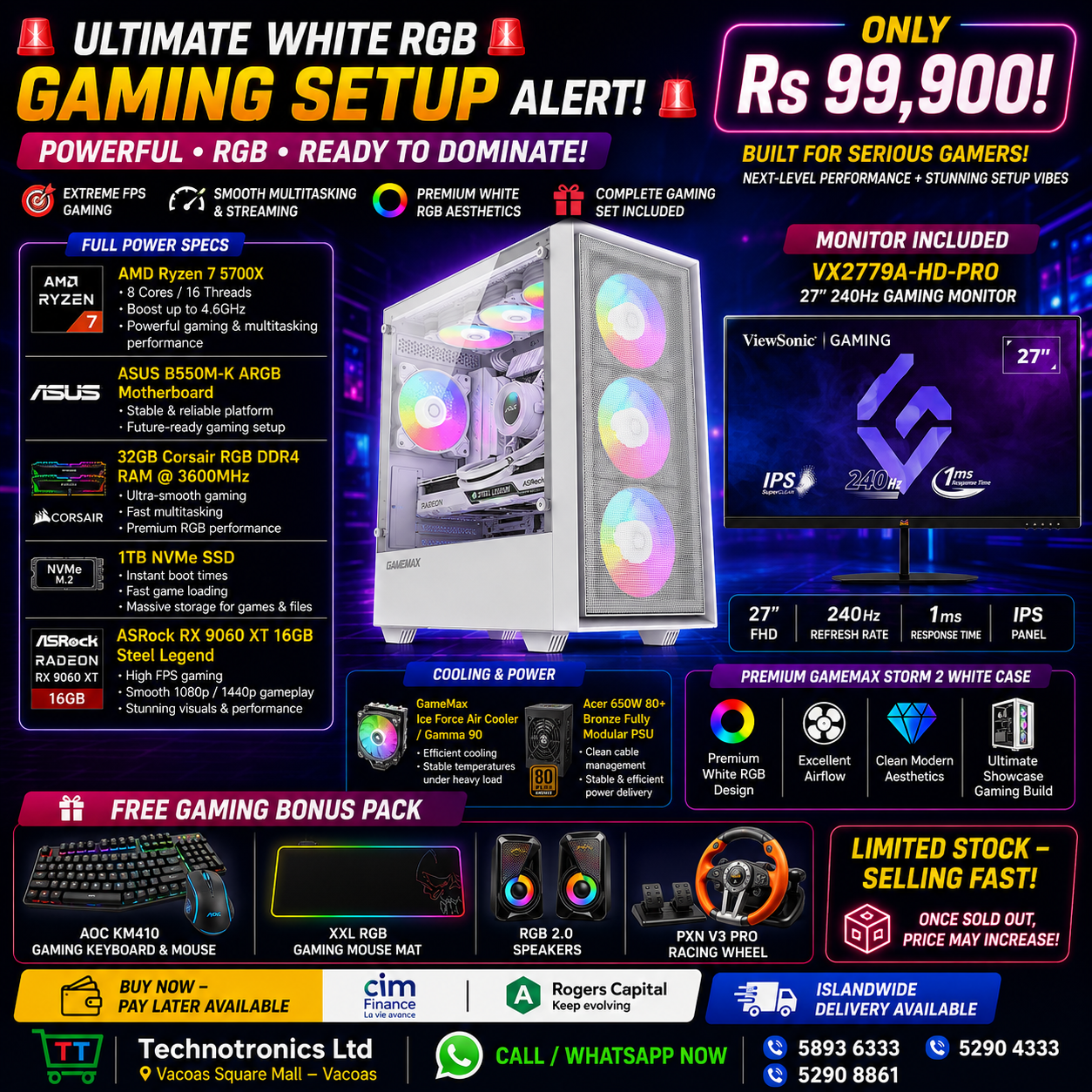 GAMEMAX Storm 2 White Gaming Set