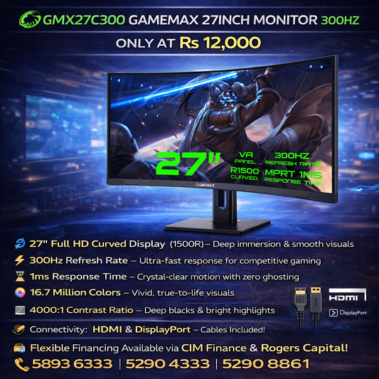 GMX27C300 Gamemax 27Inch Monitor 300Hz