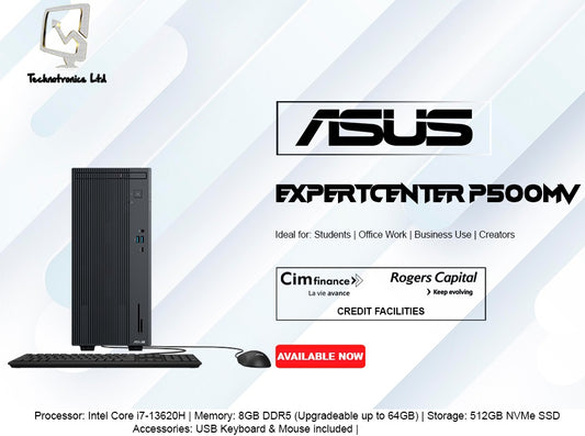 ASUS EXPERTCENTER P500MV | Processor: Intel Core i7-13620H | Memory: 8GB DDR5 | Storage: 512GB NVMe SSD