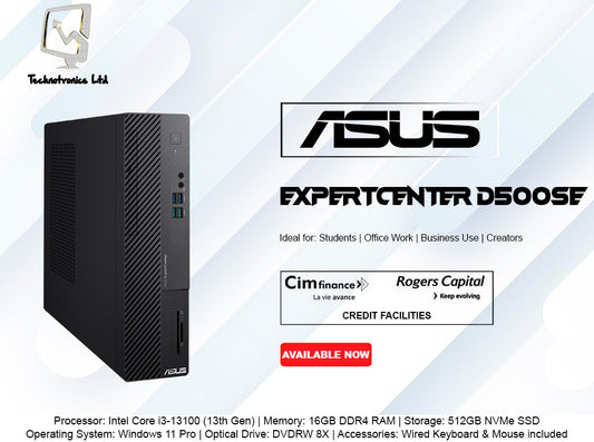 ASUS ExpertCenter D500SE | Processor: Intel Core i3-13100 | Memory: 16GB DDR4 RAM | Storage: 512GB NVMe SSD