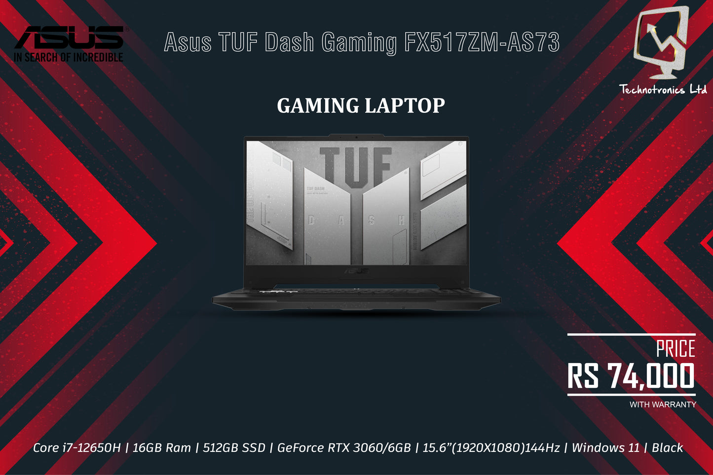 Laptop Asus TUF Dash Gaming FX517ZM-AS73