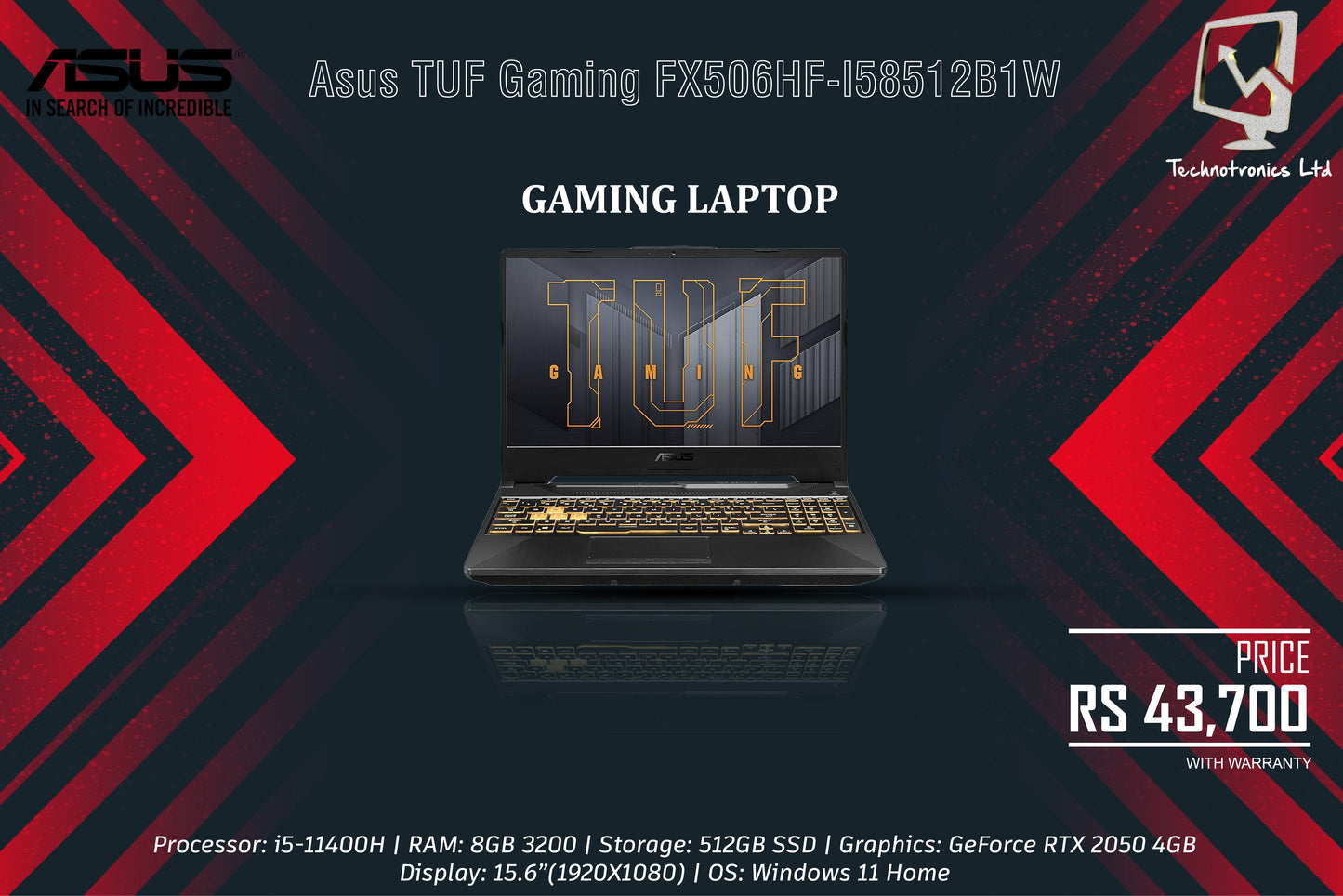 Laptop Asus TUF Gaming FX506HF-I58512B1W