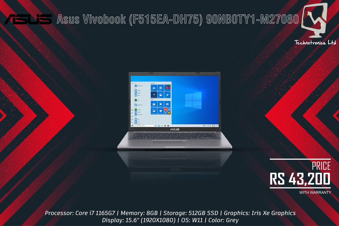 Laptop Asus Vivobook (F515EA-DH75) 90NB0TY1-M27080