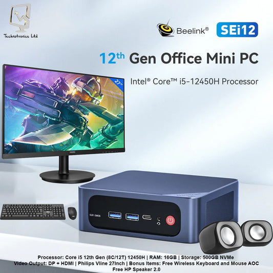 Beelink Mini PC Sei 12 Core i5 12th Gen Complete Set