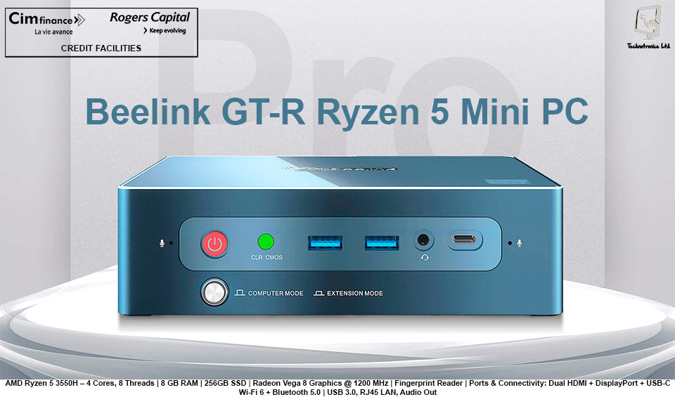 Beelink GT-R Ryzen 5 Mini PC | AMD Ryzen 5 3550H | 8 GB RAM | 256GB SSD