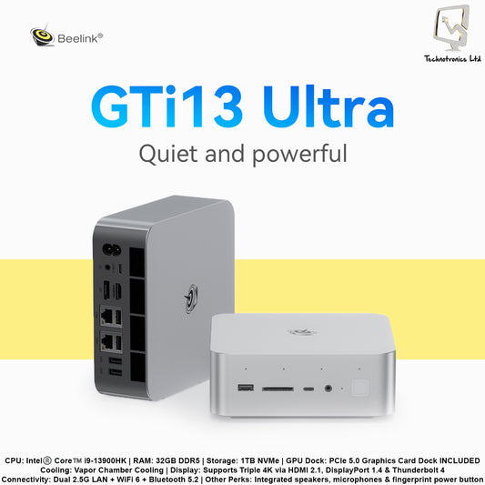 Beelink GTi13 Ultra | CPU: Intel®️ Core™️ i9-13900HK | RAM: 32GB DDR5 | Storage: 1TB NVMe |
