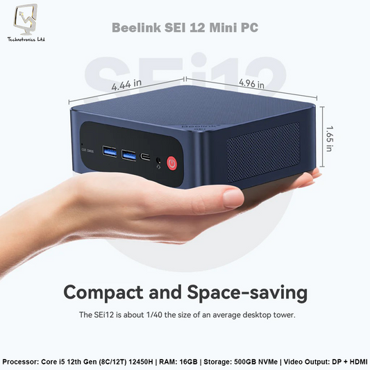 Beelink SEI 12 Mini PC | Core i5 12th Gen | RAM: 24 GB | Storage: 500GB NVMe