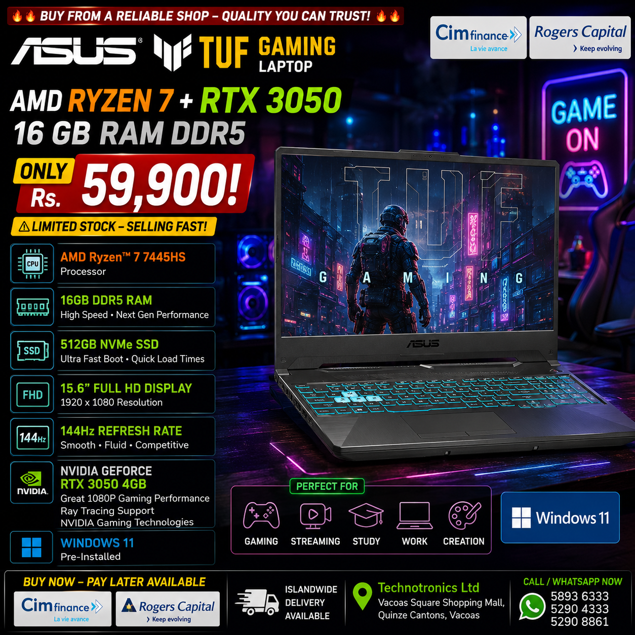 Laptop Asus TUF Gaming (FA506NCG78512B5W)