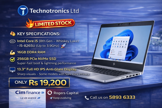 Renewed HP EliteBook 830 G6 -Core i5 , 16GB Ram DDR4, 250 GB Nvme