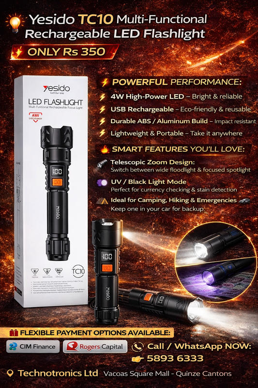 Yesido TC10 Multi-Functional Rechargeable LED Flashlight