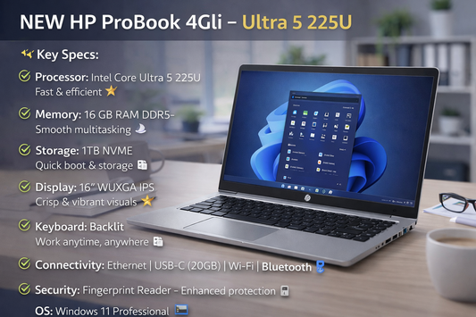 HP ProBook 460 G11 – Ultra 5 225U, 16 GB Ram DDR5, 1TB Nvme