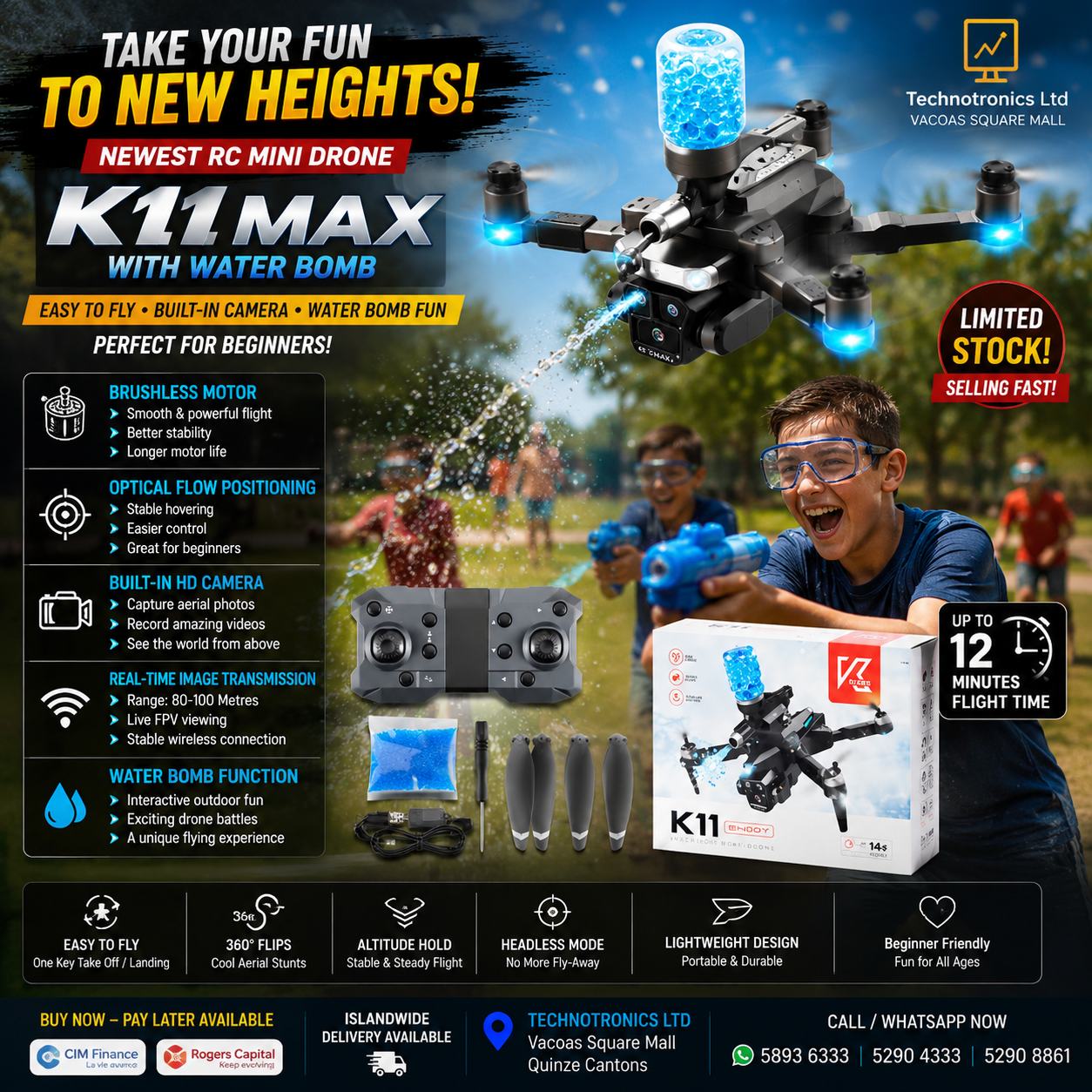 NEWEST RC MINI DRONE K11MAX WITH WATER BOMB
