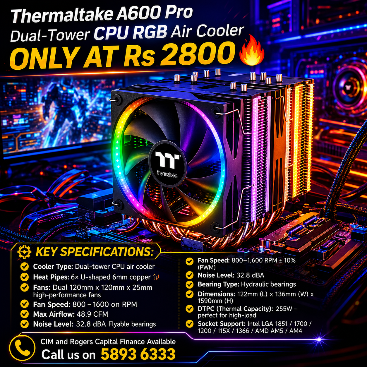 Thermaltake A600 Pro Dual-Tower CPU Air Cooler