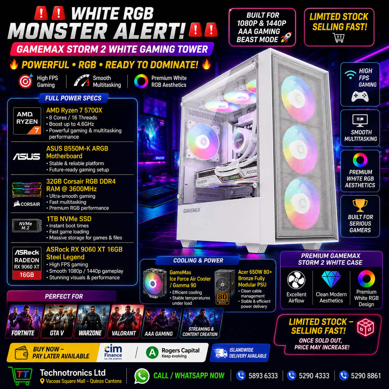 GAMEMAX Storm 2 White Gaming Tower