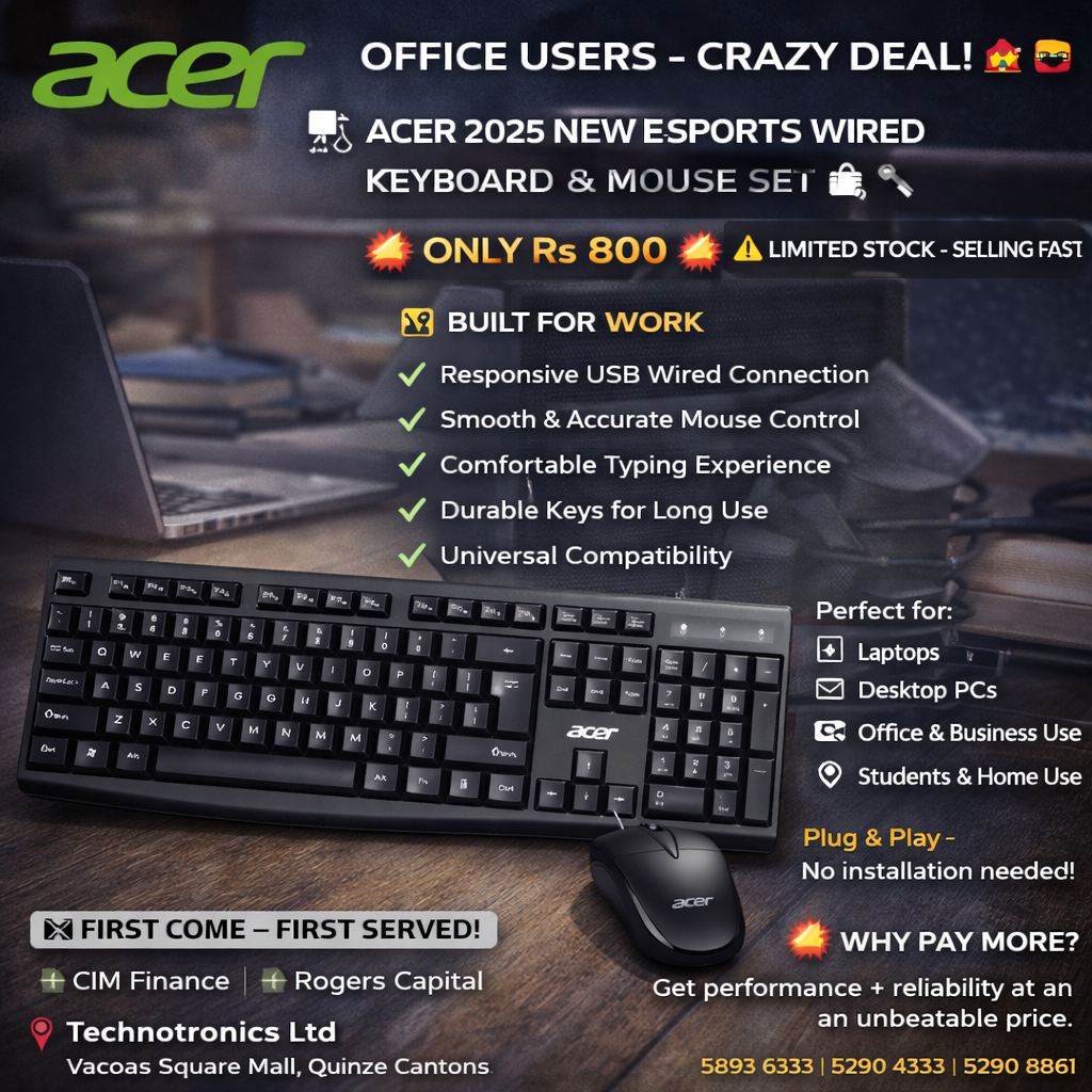 ACER 2025 NEW E-SPORTS WIRED KEYBOARD &MOUSE SET
