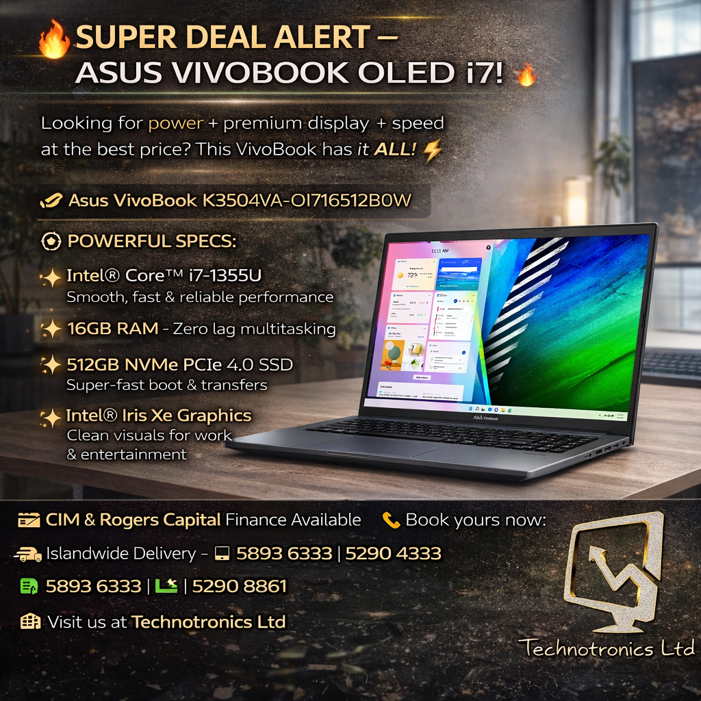 ASUS VIVOBOOK OLED i7 X1504VA | Intel®️ Core™️ i7-1355U | 16GB RAM | 512GB NVMe PCIe 4.0 SSD | Intel®️ Iris Xe Graphics