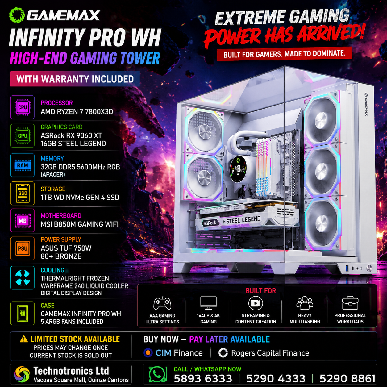 GameMax Infinity Pro WH – High-End Gaming Tower